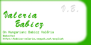 valeria babicz business card