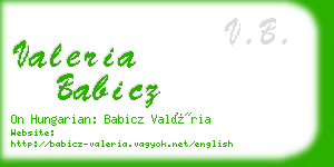 valeria babicz business card